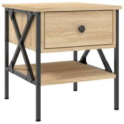 Berkfield Home Durable Bedside Table Sonoma Oak 40x42x45 cm Engineered Wood in Brown - Size: 40 x 42 x 45 cm - thumbnail 3