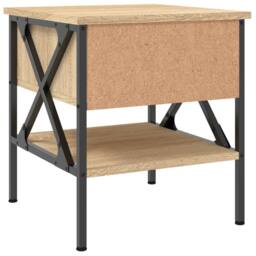 Berkfield Home Durable Bedside Table Sonoma Oak 40x42x45 cm Engineered Wood in Brown - Size: 40 x 42 x 45 cm - thumbnail 8
