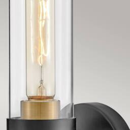 Netlighting Hinkley Ellison Bathroom Wall Lamp Black Heritage Brass IP44 1x E27 - thumbnail 4