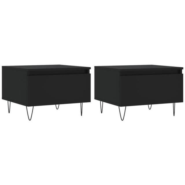 Berkfield Home Coffee Tables 2 pcs Black 50x46x35 cm Engineered Wood - Size: 50 x 46 x 35 cm - image 1