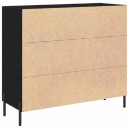 Berkfield Home Modern Black Oak Sideboard 90x34x80 cm Made of Engineered Wood - Size: 90 x 34 x 80 cm - thumbnail 5