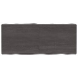 Berkfield Home Table Top Dark Grey 120x50x(2-4) cm Treated Solid Wood Live Edge in Brown