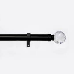 Blinds Outlet Metal extendable curtain pole in Black - Size: 220 cm