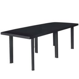 Berkfield Home Garden Table Anthracite 216x90x72 cm Plastic in Black - Size: 216 x 90 x 72 cm - thumbnail 2