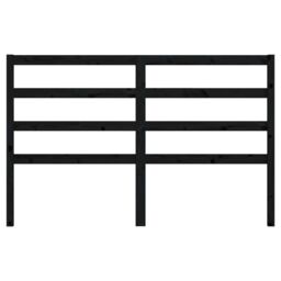 Berkfield Home Bed Headboard Black 146x4x100 cm Solid Wood Pine - Size: 146 x 4 x 100 cm - thumbnail 4