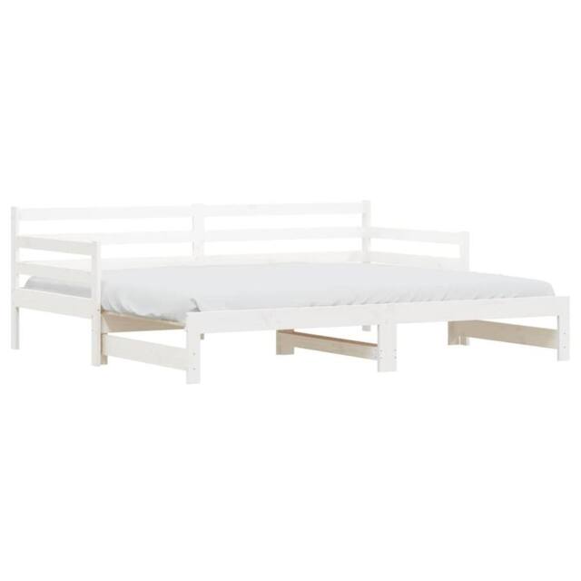 Berkfield Home Daybed with Trundle White 90x200 cm Solid Wood Pine - image 1