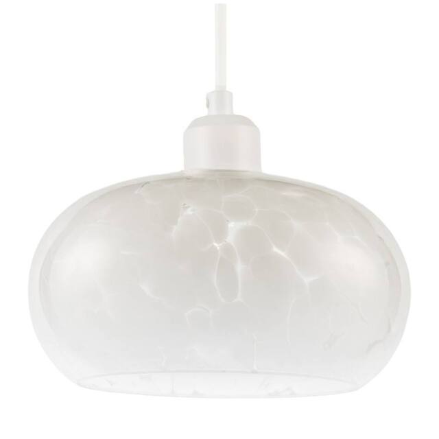 Happy Homewares Designer Opal White Snowflake Domed Glass Pendant Ceiling Light Shade - image 1