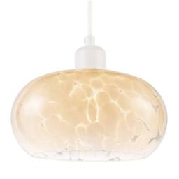 Happy Homewares Designer Opal White Snowflake Domed Glass Pendant Ceiling Light Shade - thumbnail 2