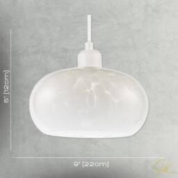 Happy Homewares Designer Opal White Snowflake Domed Glass Pendant Ceiling Light Shade - thumbnail 7
