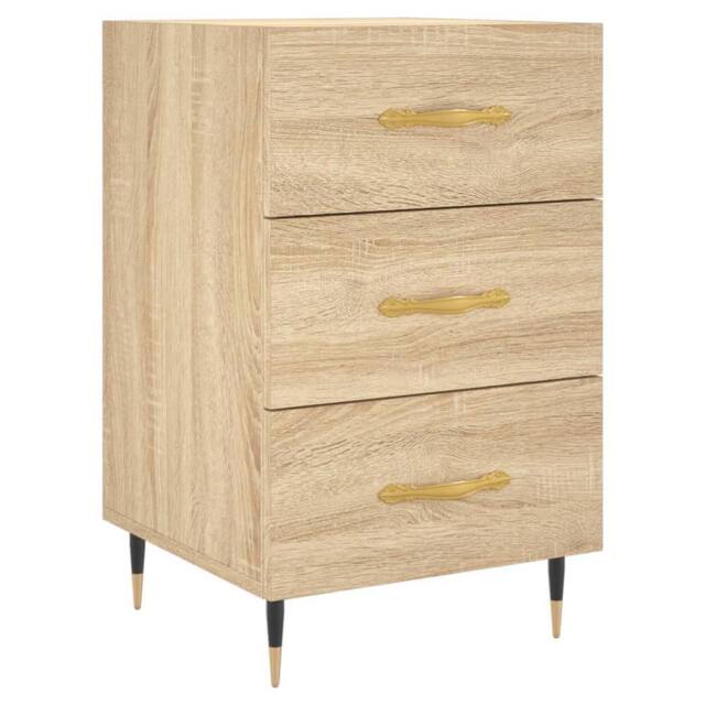 Berkfield Home Bedside Cabinet Sonoma Oak 40x40x66 cm Engineered Wood in Light Brown - Size: 40 x 40 x 66 cm - image 1