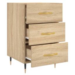 Berkfield Home Bedside Cabinet Sonoma Oak 40x40x66 cm Engineered Wood in Light Brown - Size: 40 x 40 x 66 cm - thumbnail 7