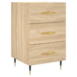 Berkfield Home Bedside Cabinet Sonoma Oak 40x40x66 cm Engineered Wood in Light Brown - Size: 40 x 40 x 66 cm - thumbnail 1