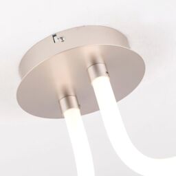 Harper Living LED 1 Light Semi-Flush Ceiling Light Polycarbonate Shade Matt Nickel in Silver - thumbnail 4