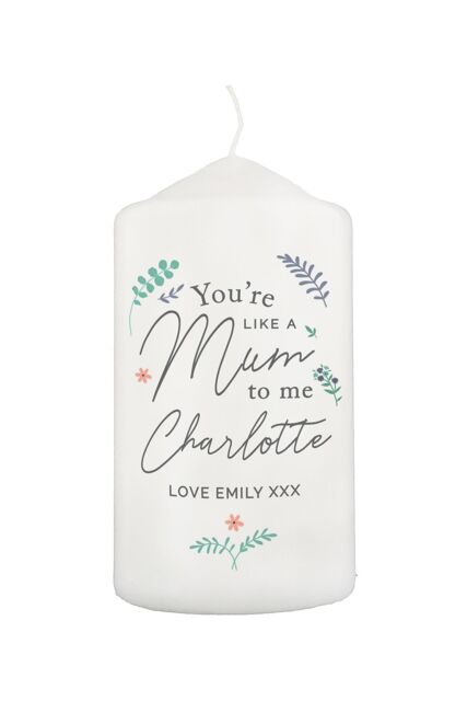 Personalised Memento Company Women's Personalised You're Like A Mum To Me Pillar Candle in Off-White - image 1
