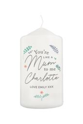 Personalised Memento Company Women's Personalised You're Like A Mum To Me Pillar Candle in Off-White