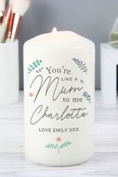 Personalised Memento Company Women's Personalised You're Like A Mum To Me Pillar Candle in Off-White - thumbnail 4