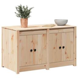 Berkfield Home Outdoor Kitchen Cabinet 106x55x64 cm Solid Wood Pine in Light Tan - Size: 106 x 55 x 64 cm - thumbnail 1