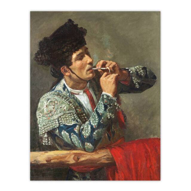 "Artery8 After the Bullfight Bullfighter Smoking Cassatt Wall Art Print Poster in Grey - Size: W12"" x H16""" - image 1
