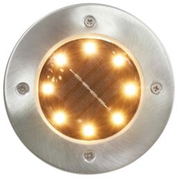 Berkfield Home Solar Ground Lights 8 pcs LED Lights RGB Colour in Silver - thumbnail 6