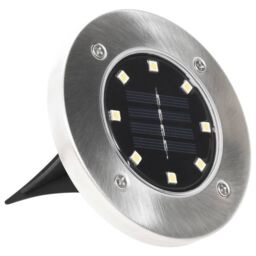 Berkfield Home Solar Ground Lights 8 pcs LED Lights RGB Colour in Silver - thumbnail 2