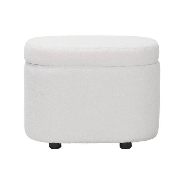 KORVIXA White Makeup Chair Storage Ottoman Footstool - Size: 100 cm x 100 cm - image 1