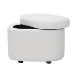 KORVIXA White Makeup Chair Storage Ottoman Footstool - Size: 100 cm x 100 cm - thumbnail 4