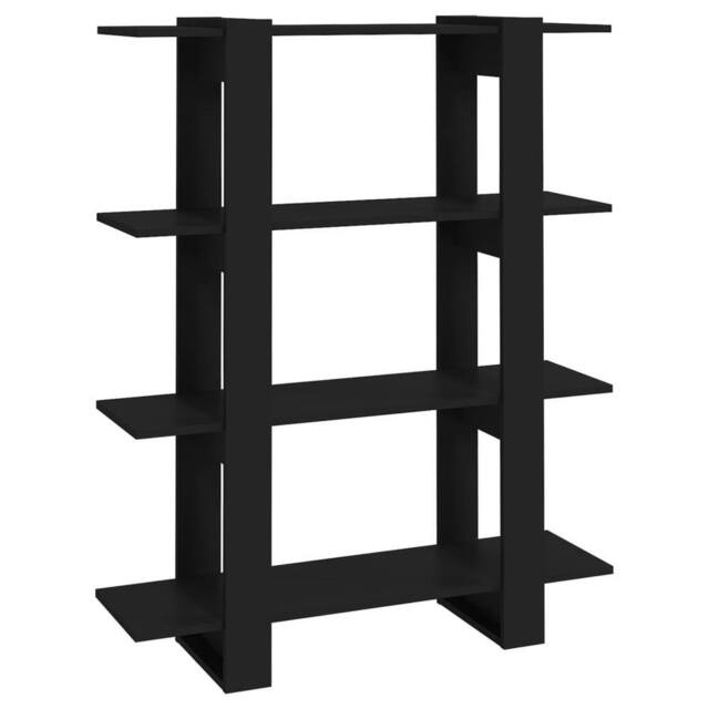 Berkfield Home Book Cabinet/Room Divider Black 100x30x123.5 cm - image 1
