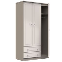 Ready Assembled 2 U Stratford Triple Wardrobe with 2 Drawers (Ready Assembled) in Taupe - thumbnail 6