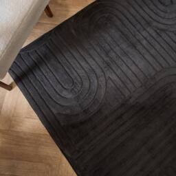 OHS Tufted Arches Rug Soft Floor Carpet Non Slip Area Mat in Black - Size: 120 cm x 170 cm - thumbnail 2