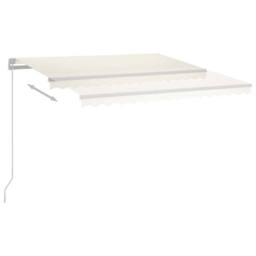 Berkfield Home Manual Retractable Awning with LED 400x300 cm Cream - thumbnail 4