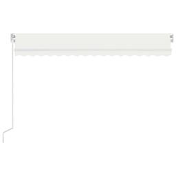 Berkfield Home Manual Retractable Awning with LED 400x300 cm Cream
