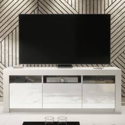 Creative Furniture Shine TV Unit 160cm - White with Gloss Doors