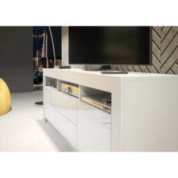 Creative Furniture Shine TV Unit 160cm - White with Gloss Doors - thumbnail 4