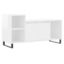Berkfield Home TV Cabinet High Gloss White 100x35x55 cm Engineered Wood - Size: 100 x 35 x 55 cm - thumbnail 1