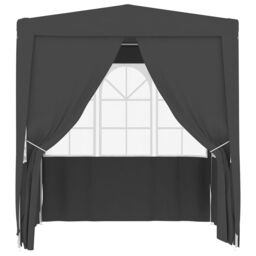 Berkfield Home Professional Party Tent with Side Walls 2x2 m Anthracite 90 g/m? in Black - thumbnail 3