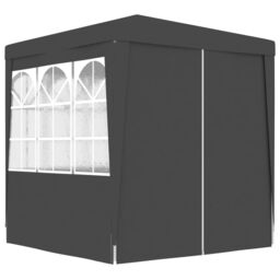 Berkfield Home Professional Party Tent with Side Walls 2x2 m Anthracite 90 g/m? in Black - thumbnail 1