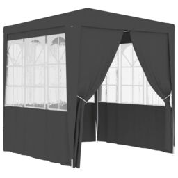 Berkfield Home Professional Party Tent with Side Walls 2x2 m Anthracite 90 g/m? in Black - thumbnail 2