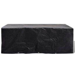 Berkfield Home Garden Furniture Cover 8 Person Poly Rattan Set 10 Eyelets 229x113cm in Black - Size: 229x113 cm - thumbnail 2