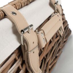 Red Hamper Wicker 35cm Antique Wash Split Willow Picnic Basket with Cotton Lining in White - thumbnail 5