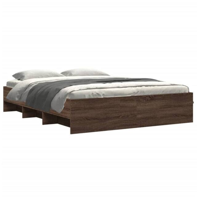 Berkfield Home Durable Bed Frame Frame Brown Oak 150x200 cm King Size Wood - image 1