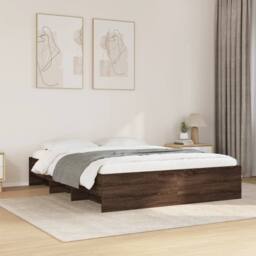 Berkfield Home Durable Bed Frame Frame Brown Oak 150x200 cm King Size Wood - thumbnail 2