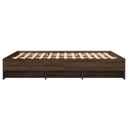 Berkfield Home Durable Bed Frame Frame Brown Oak 150x200 cm King Size Wood - thumbnail 6