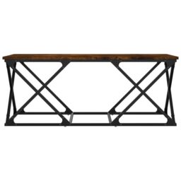Berkfield Home Coffee Table Smoked Oak 100x49x40 cm Engineered Wood in Brown - Size: 100 x 49 x 40 cm - thumbnail 4
