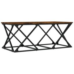 Berkfield Home Coffee Table Smoked Oak 100x49x40 cm Engineered Wood in Brown - Size: 100 x 49 x 40 cm - thumbnail 2