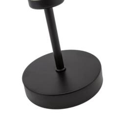 Happy Homewares Modern Clear Dimpled Glass Table Lamp with Matte Black Stem & Base - thumbnail 4