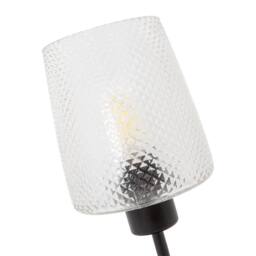 Happy Homewares Modern Clear Dimpled Glass Table Lamp with Matte Black Stem & Base - thumbnail 3