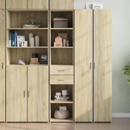 Berkfield Home Highboard Sonoma Oak 40x42.5x185 cm Engineered Wood in Tan