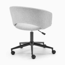 FurnitureboxUK Delaney Grey Fabric Swivel Office Chair - thumbnail 5