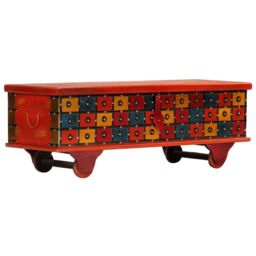 Berkfield Home Storage Box Red 110x40x40 cm Solid Acacia Wood - Size: 110 x 40 x 40 cm - thumbnail 3