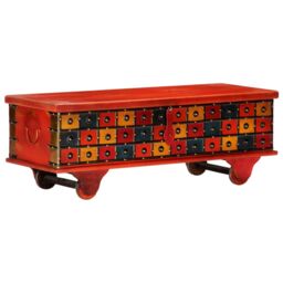 Berkfield Home Storage Box Red 110x40x40 cm Solid Acacia Wood - Size: 110 x 40 x 40 cm